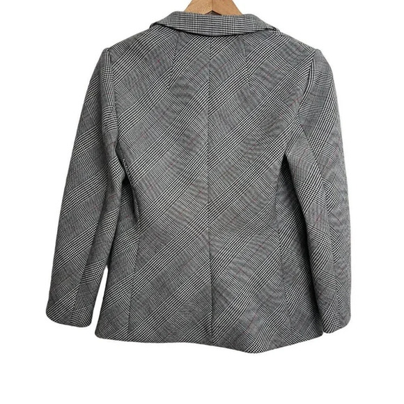 Paule Ka Paris Women's 8 Single Button Virgin Wool Blazer Gray Plaid‎ - Picture 2 of 7